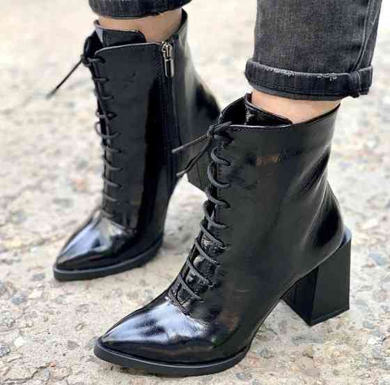 Wright Черевики жіночі WRIGHT чорні шкіра лакована каблук 10см 37р.40р. (4226) Коломия