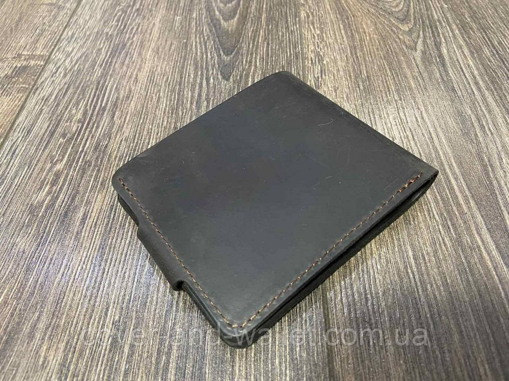 Стильный кошелек ручной роботы на кнопке из винтажной кожи Onda Коричневый Киев - изображение 7