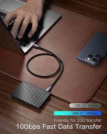 Кабель CONMDEX USB-A - USB-C 3.1 Gen 1 м, 10 Гбит/с, QC 3.0 до 3А, 18 Вт, 56 кОм, серый Киев