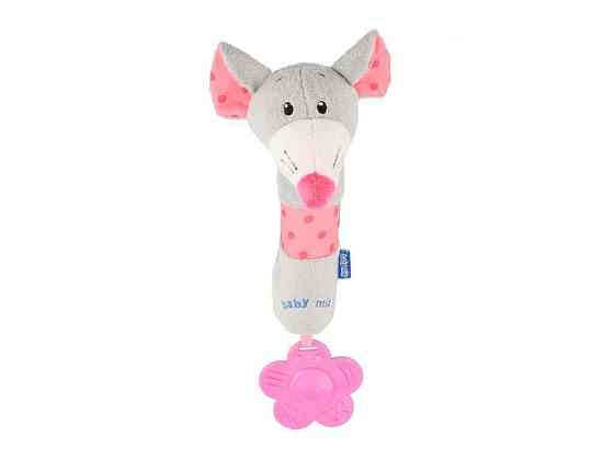 Игрушка для руки розовый/серый плюшевая TE-8377B-26M Мышка (48960) ТМ BABY MIX Киев