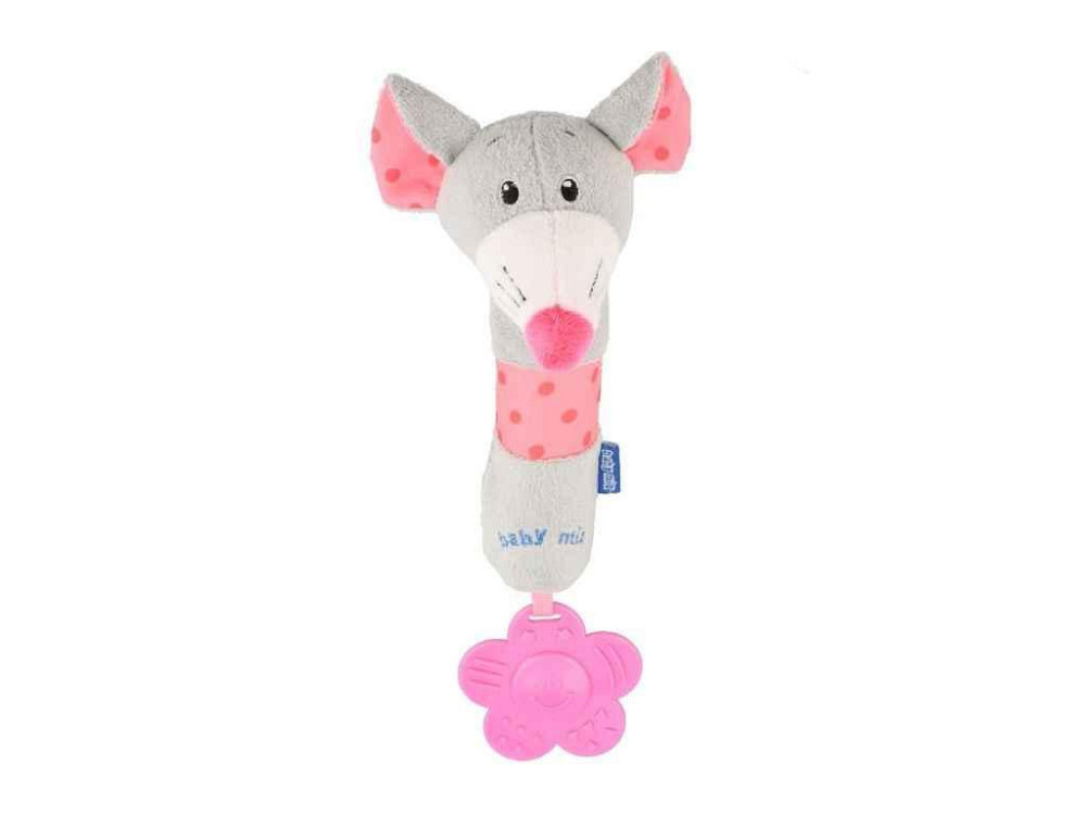 Игрушка для руки розовый/серый плюшевая TE-8377B-26M Мышка (48960) ТМ BABY MIX Киев - изображение 1