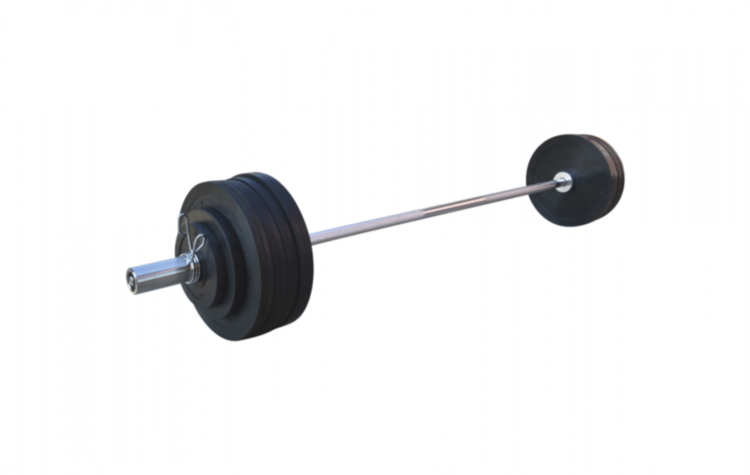 Обгумована штанга на 125 кг з олімпійським грифом Гантелі, гирі, штанги та диски металеві розбірні Київ - фото 7