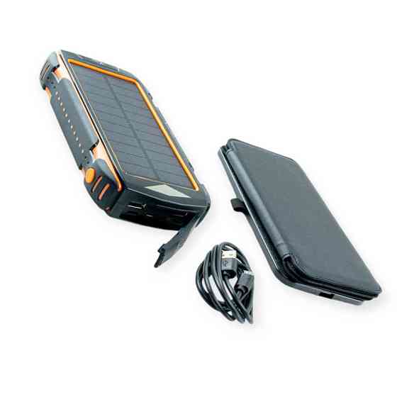 Повербанк 20000 mAh плюс 4 солнечные панели, 2 USB выход, заряд через MicroUSB, Type-C Мукачево