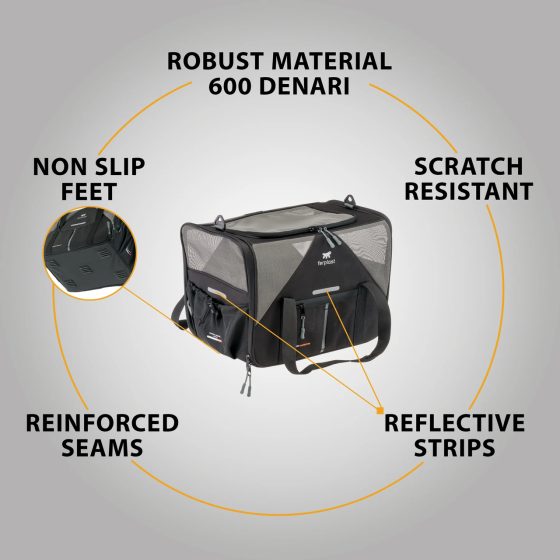 Сумка-переноска для маленьких собак і кішок Ferplast Voyager Carrier (Ферпласт Вояжер Кар'єр) 50 x 33 x h 37 см - 450, Чорний Запоріжжя
