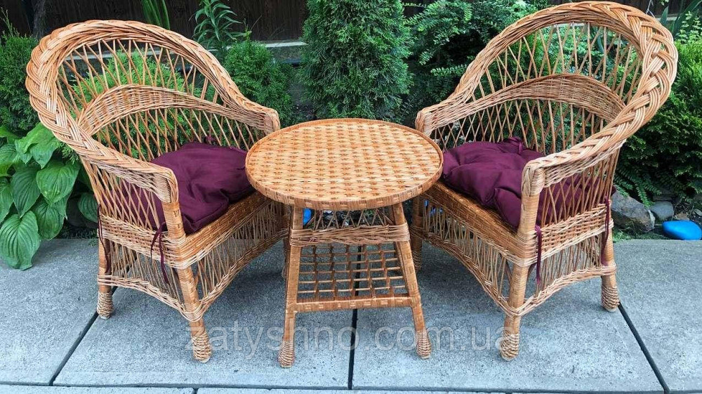 Плетеная мебель на балкон с подушками Киев - изображение 5