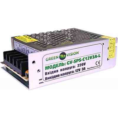 Блок питания для систем видеонаблюдения Greenvision GV-SPS-C 12V3A-L (3447) Винница