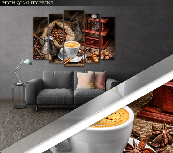 Модульна картина Кави Art-302_5 ( 80х118см ) Київ