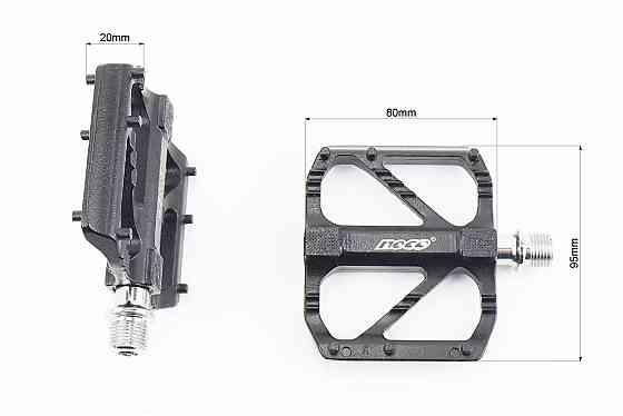 Педалі MTB широкі 9/16" (95x80x20mm) алюмінієві, чорні WP701D Бершадь