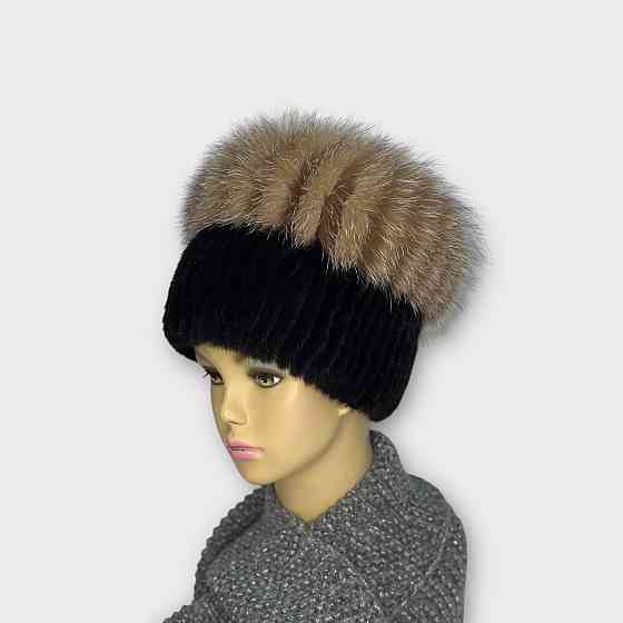 Норковая шапка зимняя женская кубанка Джессика Коричневый Харьков