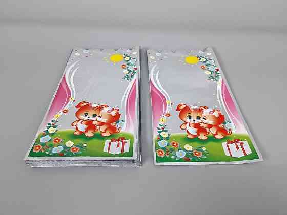 Пакет с рисунком для упаковки подарков   (15*30) №416 фольгированный (ажурный) 