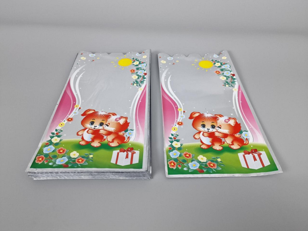 Пакет с рисунком для упаковки подарков   (15*30) №416 фольгированный (ажурный) 