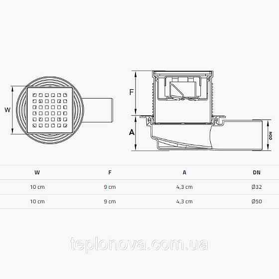 Трап душовий TILLO TM421 10х10см Чернівці