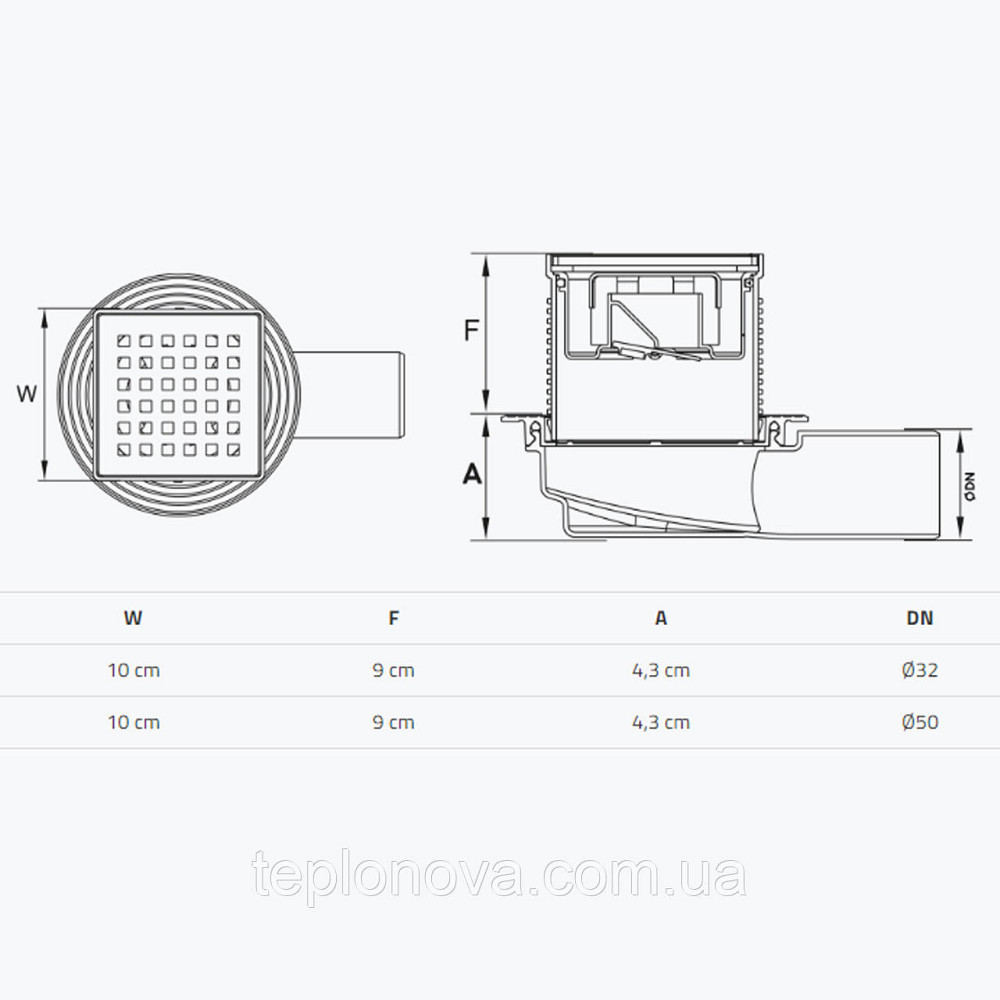 Трап душевой TILLO TM421 10х10см Черновцы - изображение 3