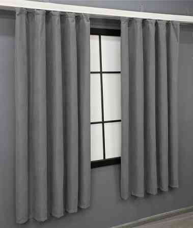 Комплект коротких штор VR-Textil Мікровелюр Petek № 1485ш Сірий 130х170 см 2 шт (35-0211) Київ