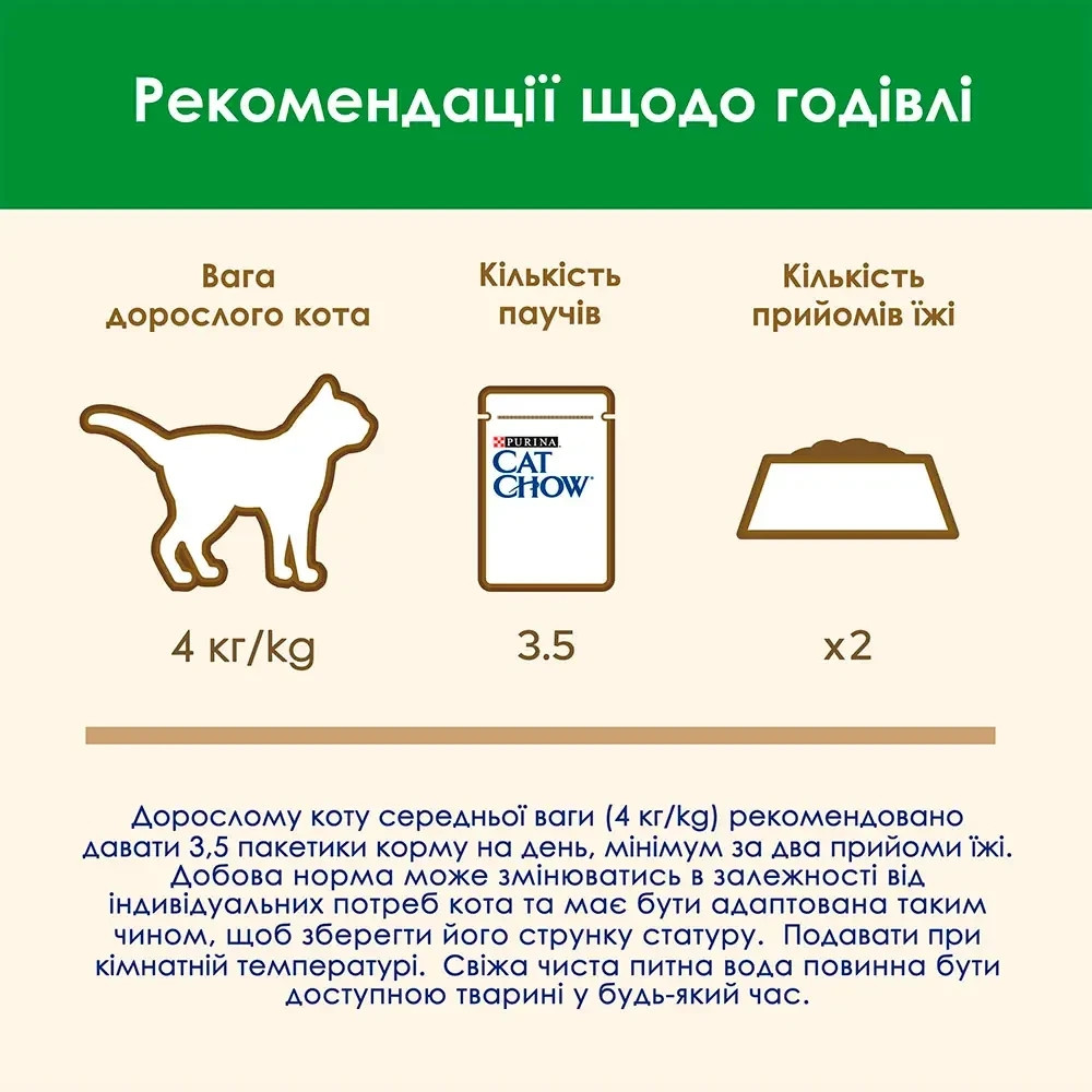 Вологий корм CAT CHOW Sterilised для дорослих стерилізованих котів, шматочки у підливці, з куркою та баклажанами, 85 г Київ - фото 8