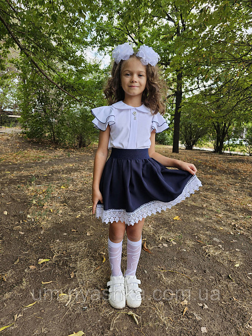 Красивая школьная блузка с коротким рукавом 122-146 Кривой Рог - изображение 6