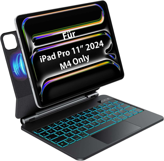 Чехол-клавиатура OMOTON Magic Keyboard для iPad Pro 11 M4 (2024) беспроводная с подсветкой и трекпадом Black Киев