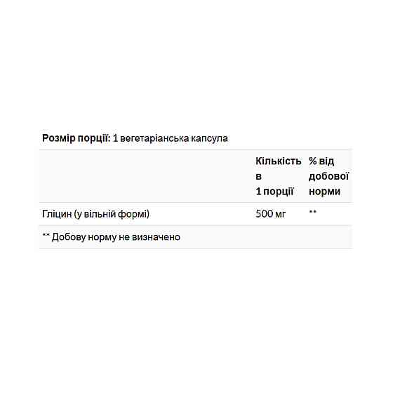 Глицин Solgar Glycine 500mg 100 вег капс Киев