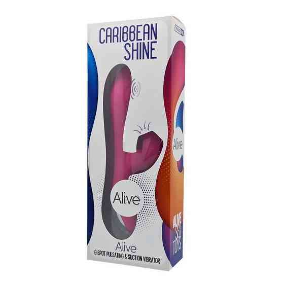 Вібратор-кролик 3 в 1 з вакуумом і пульсівною стимуляцією точки G Alive Caribbean Shine Magenta Sex Aura Київ
