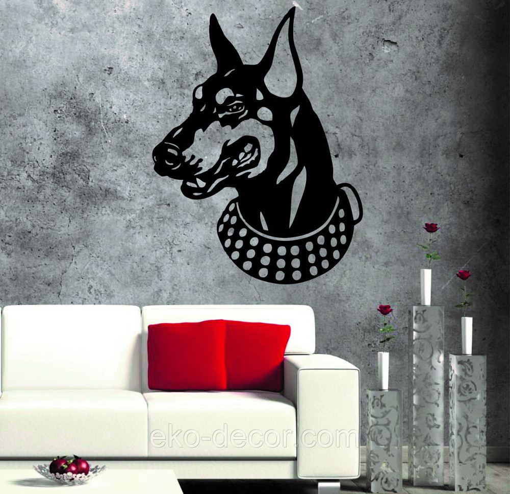 Декоративное настенное Панно «Доберман», Декор на стену 90*68 см, Черный Киев - изображение 10