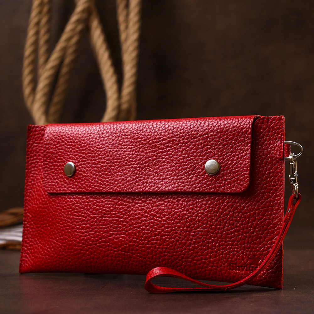 Кожаная женская тревел-косметичка Shvigel 16417 Красный Киев - изображение 8