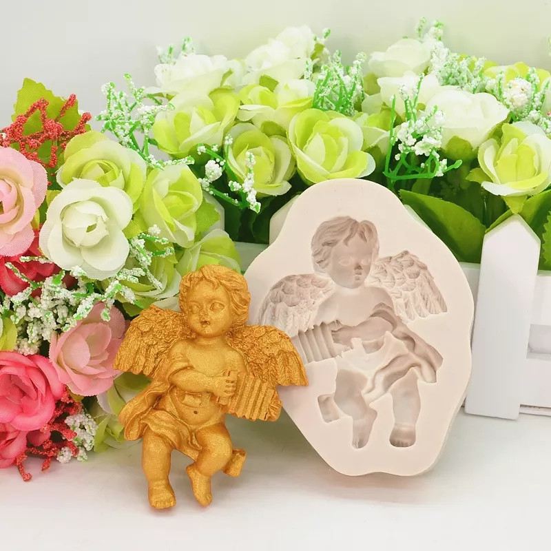 Молд силіконовий Ангел 87 на 70 на 17 мм сірий Київ - фото 8