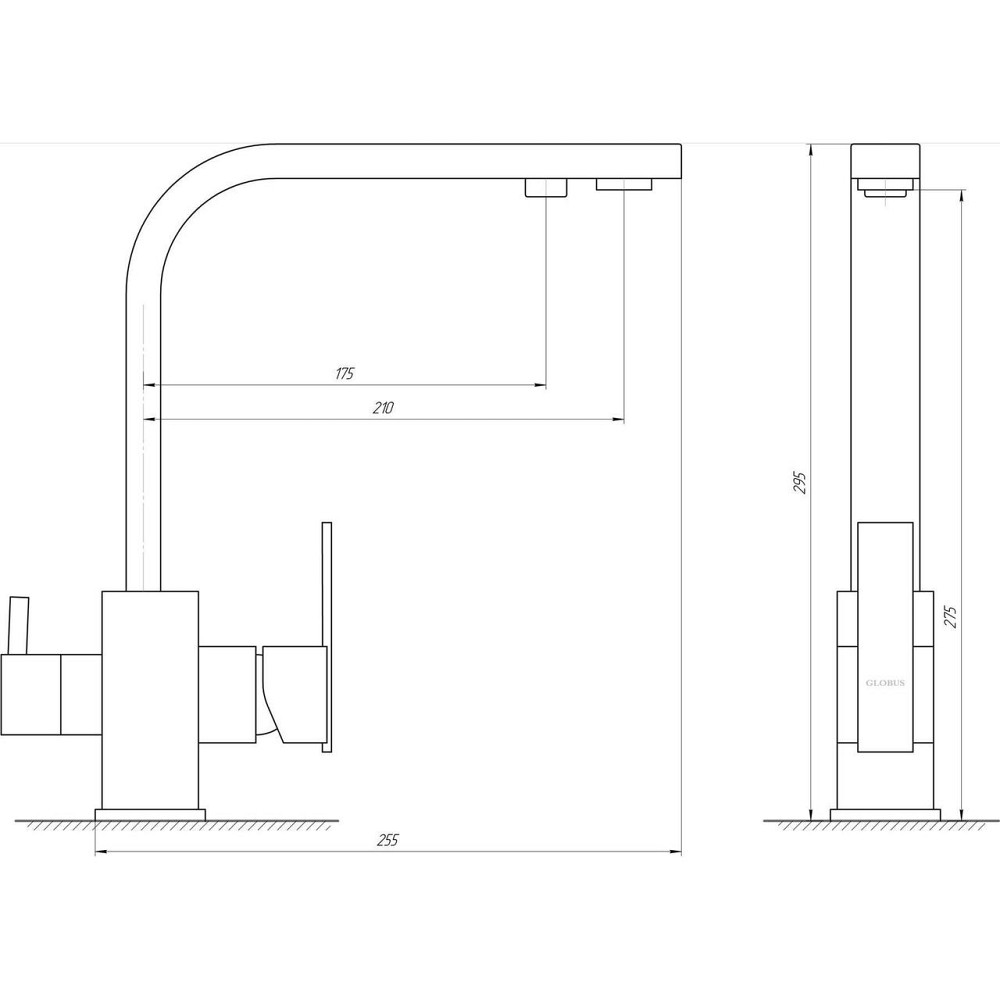 Смеситель для кухни под осмос Globus Lux LAZER GLLR-0111-1-ONIX Киев - изображение 5