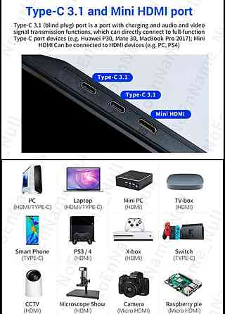 Портативный Монитор : FYHXele 11.6