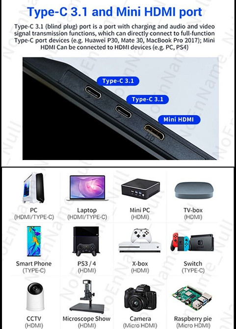 Портативный Монитор : FYHXele 11.6