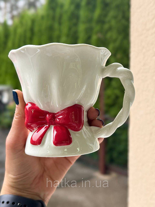 Чашка крухоль кераміка Olens "Червоний бант" 450 мл 8030-446 Київ - фото 1