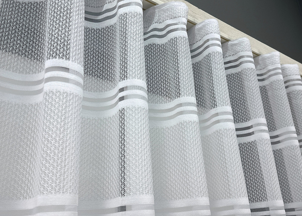 Короткий тюль VR-Textil 1946т Жакард Білий з капучино 300х200 см (42-0907) Київ - фото 8