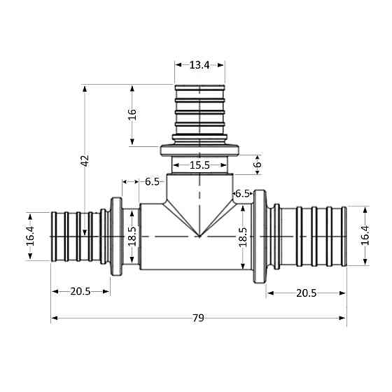 Трійник натяжний Icma No1039 d20х16х20 851039GWBOGW05 Київ