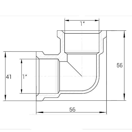 Кутник 1″ВВ нікельований NL551S OPTIMUM (000030773) Київ