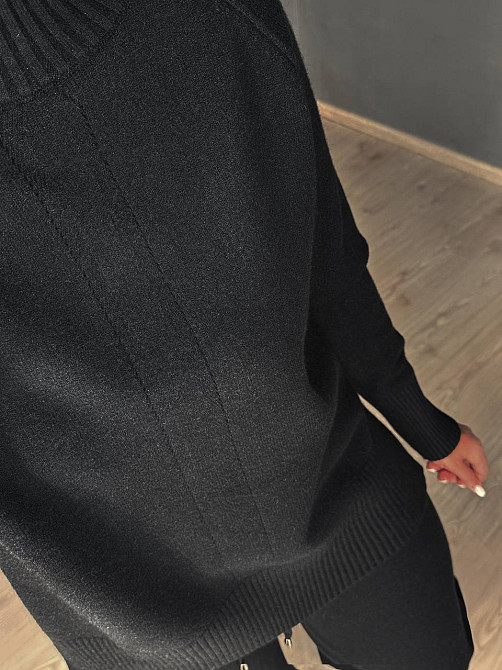 Костюм жіночий Accorddream 6841-8636 светр з брюками палаццо оверсайз в’язаний, чорний, one size Київ - фото 6