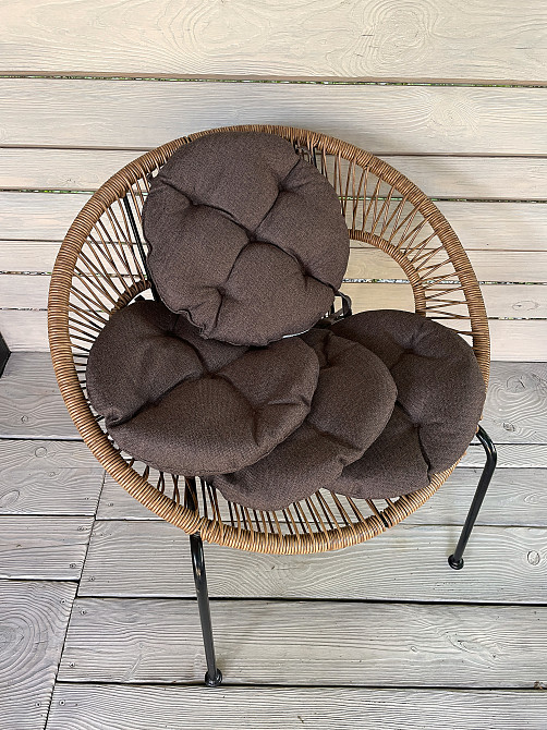 Подушка для стільців (38x38х5 см) кругла Decorator Мальмо колір коричневий 84-042 Київ - фото 6