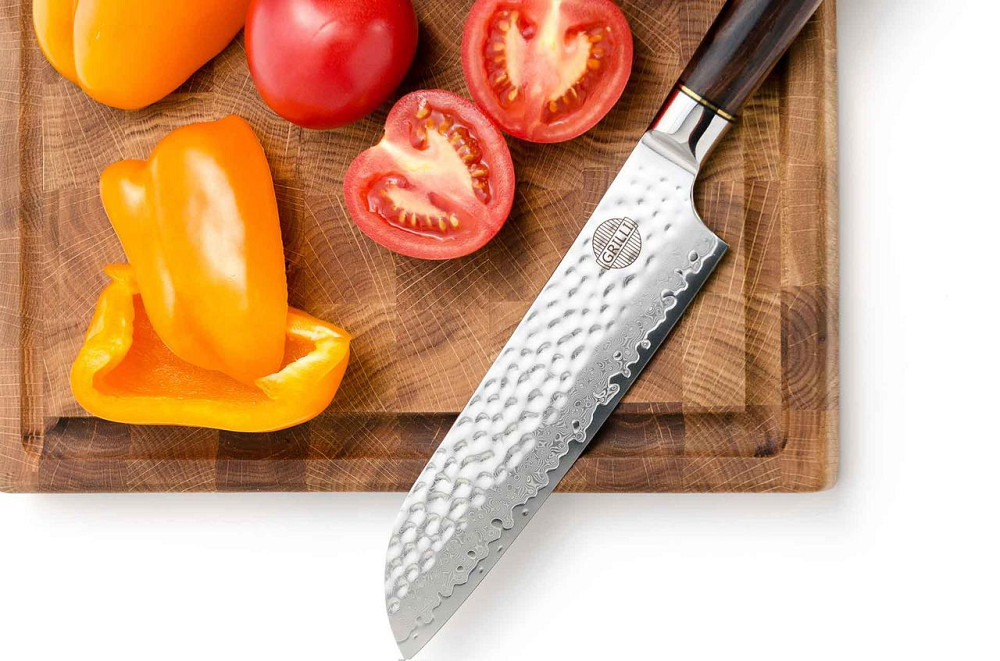 Професійний ніж із дамаської сталі Santoku 18 см GRILLI 88871 Код: 012180 Рівне - фото 16