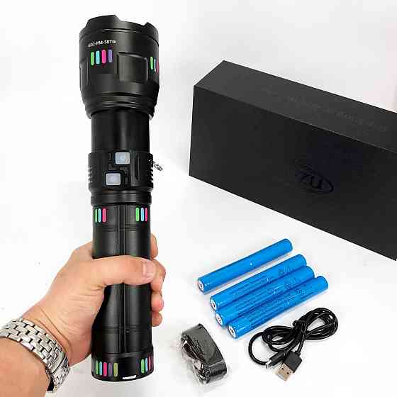 Ручной фонарик cob G02-PM60-TG, Ручной светильник с мощным лучом Фонарь металлический XI-15 Львов