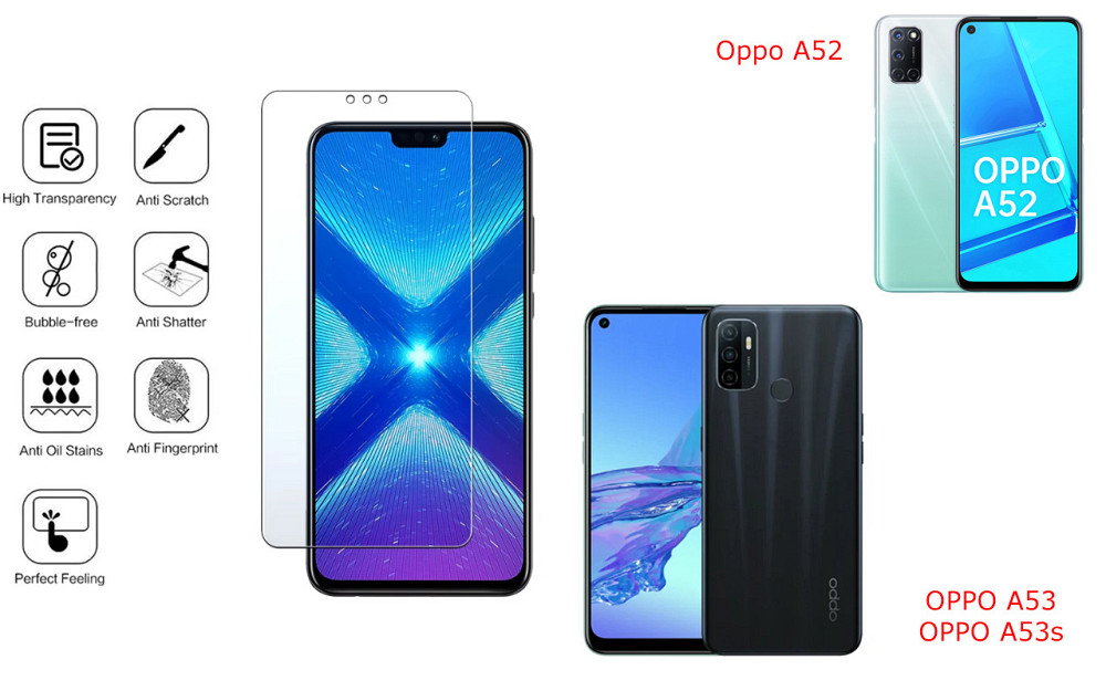 Защитное стекло NeoGlass для Oppo A52, OPPO A53, OPPO A53s – ультрапрозрачное и устойчивое Киев - изображение 4