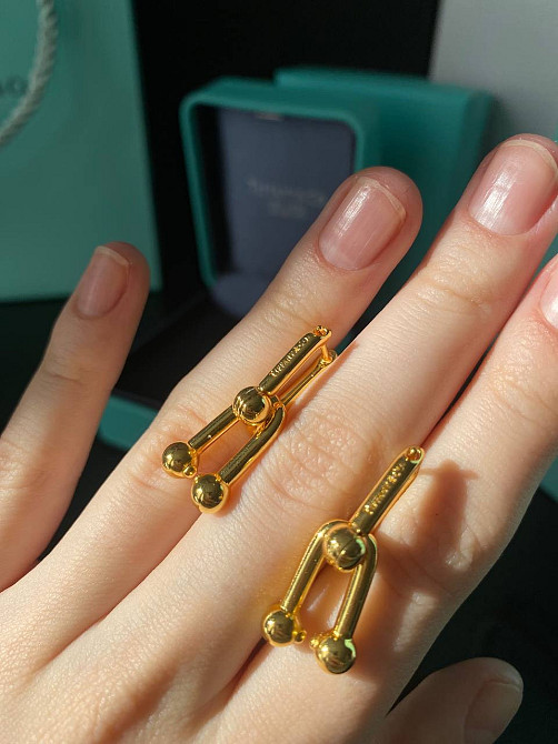 Тиффани серьги Hardwear / Tiffany серьги напыление золото / упакованы в мешочек Одесса - изображение 4
