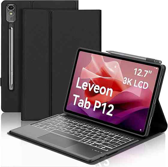 Чохол-підставка для Lenovo Tab P12 12.7” TB370FU, 2023 захисний чохол-книжка з регульованим кутом нахилу, чорний Київ