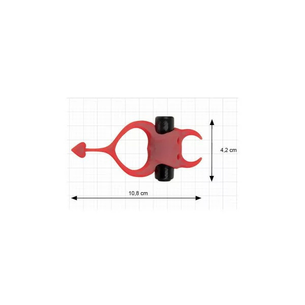 Ерекційне кільце як диявол Adrien Lastic Devol Cock Ring з вібрацією, червоне Sex Aura Київ - фото 4