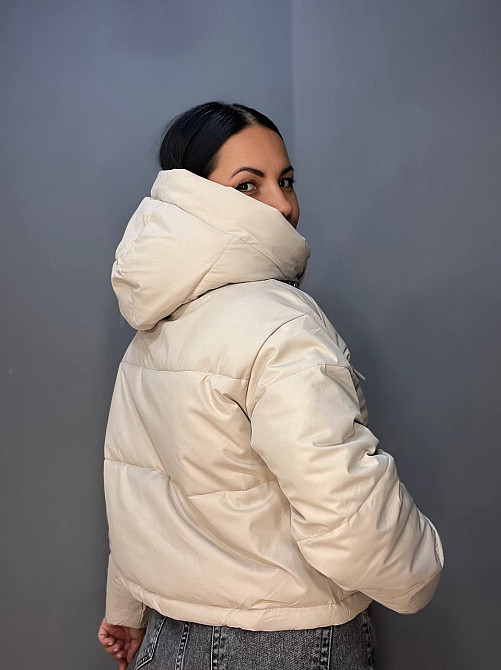 Куртка жіноча Lady Yep 9021 коротка з капюшоном демісезонна молочна, молочний, 46 Одеса - фото 7