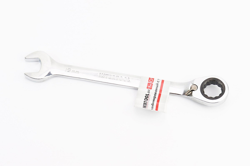 Ключ комбінований з тріскачкою 19мм, реверс, CrV, PROF DIN3113 XT-1319 Київ - фото 1