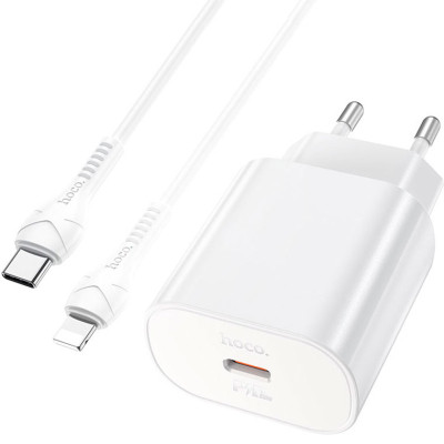 Зарядное устройство HOCO N22 Jetta USB-C PD25W + cable USB-C to Lightning White (6931474760074) Винница - изображение 1