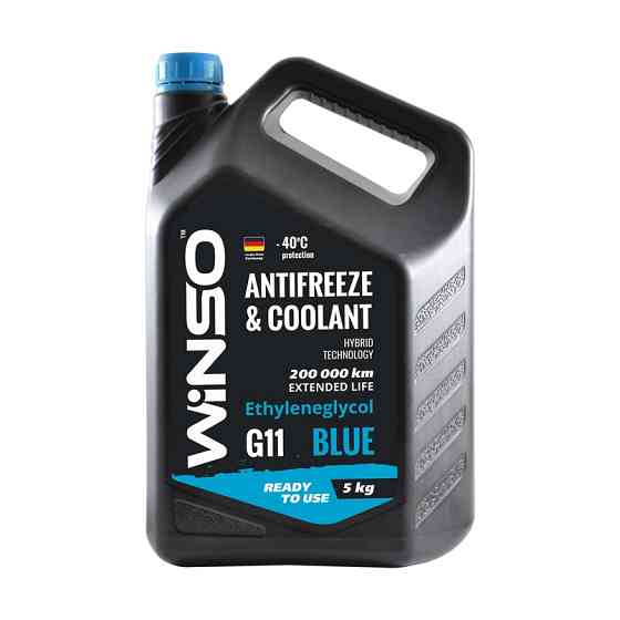 Антифриз Winso Antifreeze & Coolant Blue G11 -40°C голубой готовый 5кг Львов