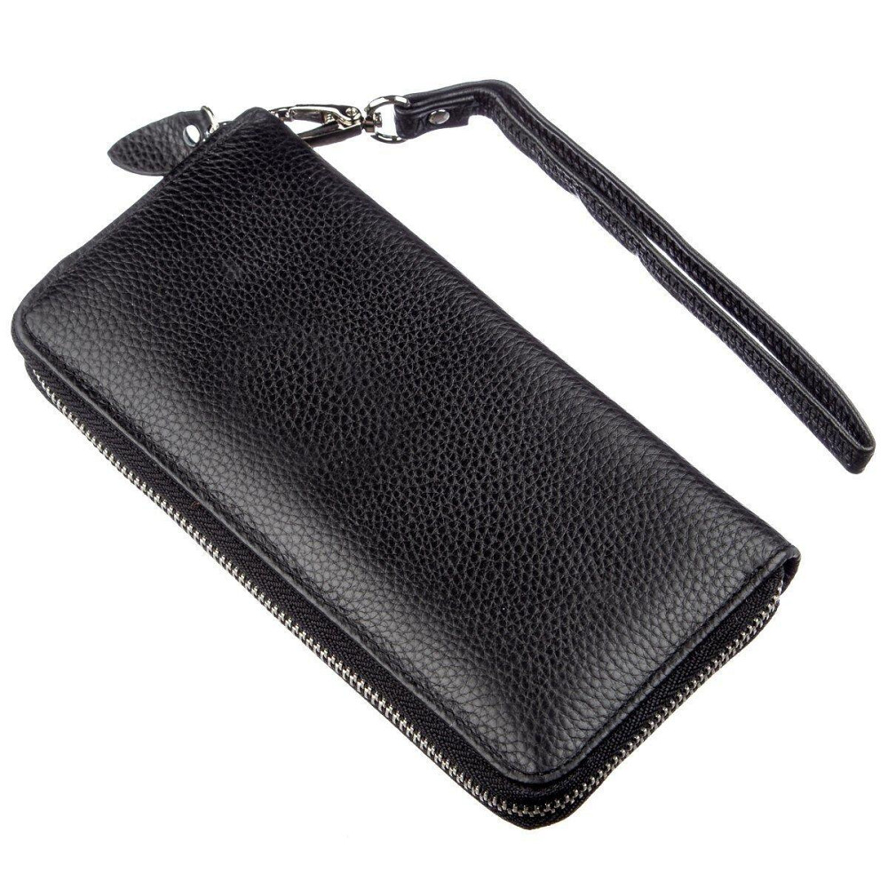 Жіночий шкіряний клатч на блискавці чорний (ST Leather) Київ - фото 8