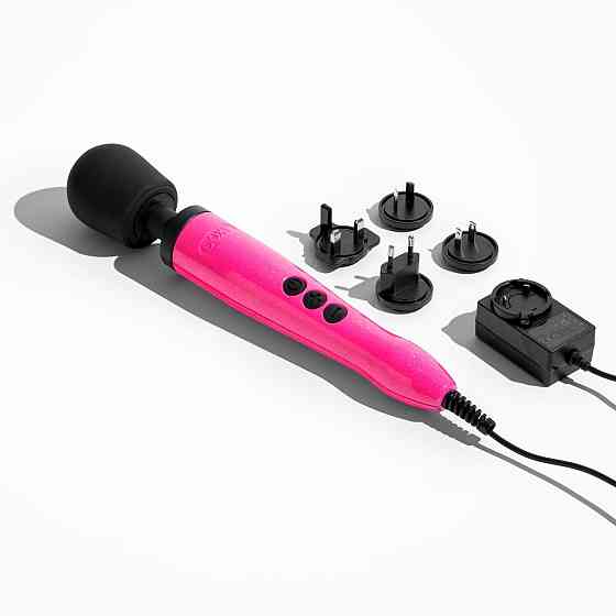 Вібромасажер DOXY Die Cast Massager Hot Pink, дуже потужний, живлення 220В, металевий корпус Sex Aura Київ