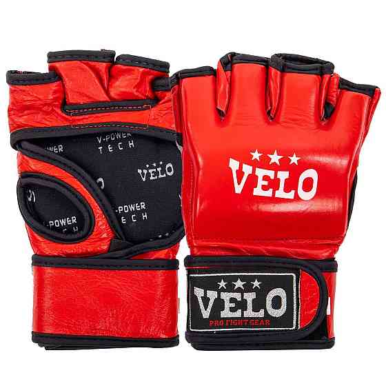 Рукавички для змішаних єдиноборств MMA шкіряні VELO ULI-4035 розмір S-XL кольори в асортименті Рукавички для боксу та єдиноборств Київ