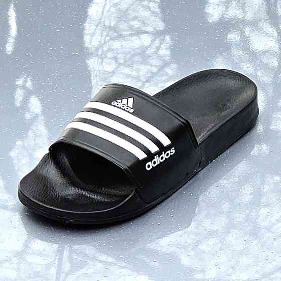 Шльопанці Adidas Чорні Сланці Тапочки Білі Адідас Жіночі (розміри: 36,37,38,39,40,41) Дніпро