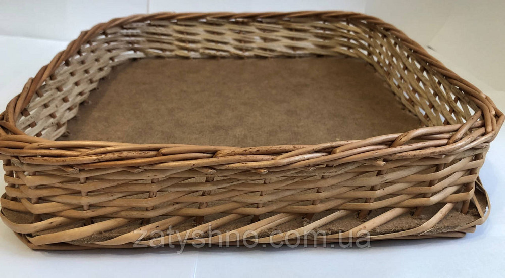 Лоток плетений із лози 30*30*7 Київ - фото 5